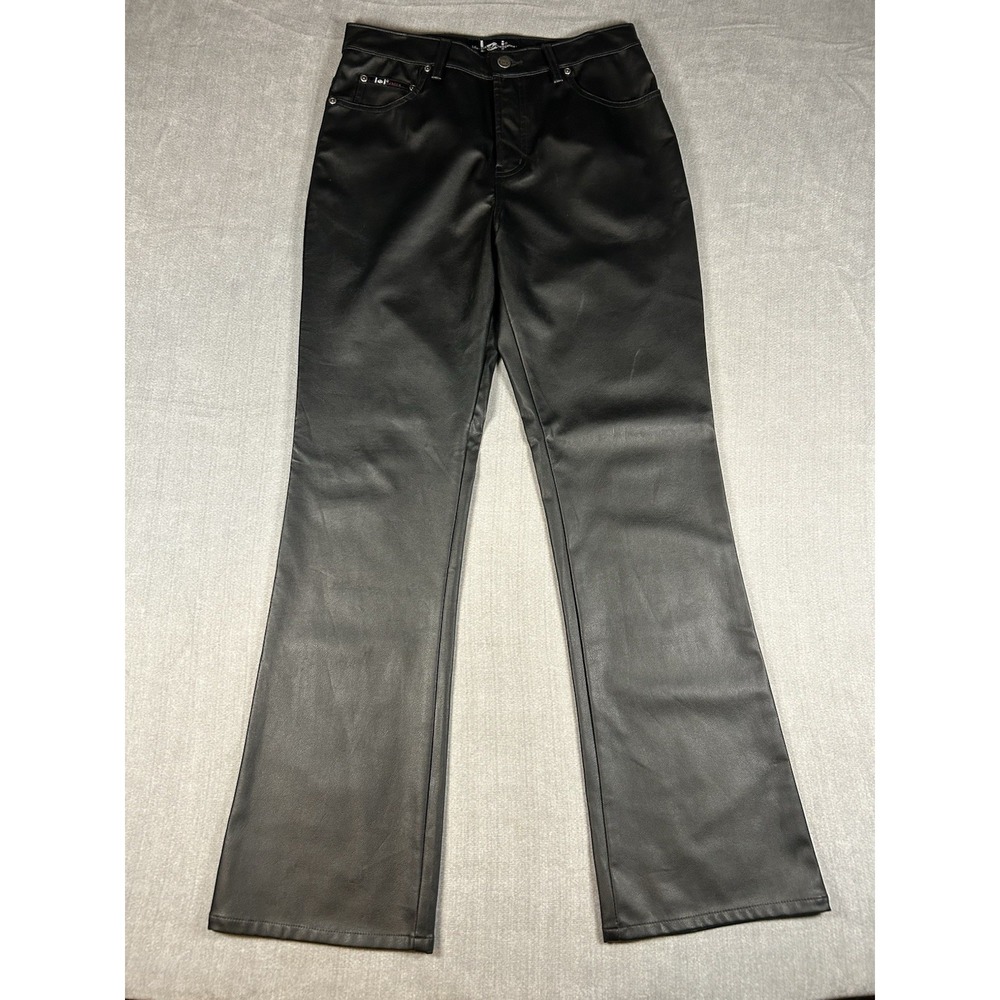 L.E.I. Jeans Black Faux Leather Pants Size 7